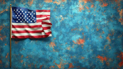 The USA flag waves proudly against a backdrop of fireworks, creating a patriotic scene ideal for Independence Day, Memorial Day, or Flag Day celebrations on cards or banners.