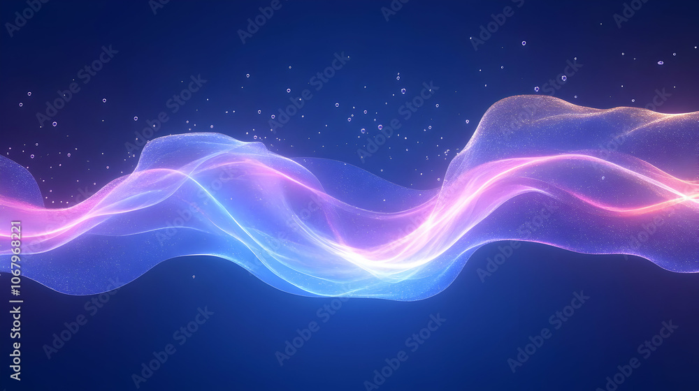 Poster abstract background with flowing light and sparkle