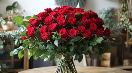 beautiful bouquet of red roses