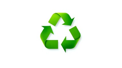 Eco-Friendly Recycling Symbol on White Background for Environmental Sustainability Concept