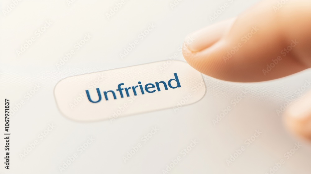Poster simplifying connections macro of social media unfriend button