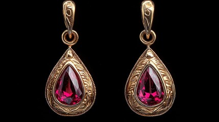 Elegant Ruby Drop Earrings with Graceful Design