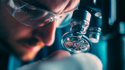 A professional inspecting the movement of a luxury watch, ensuring its accuracy and functionality after a detailed repair