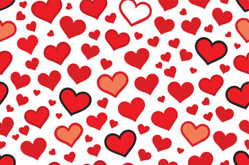 Heart Love Seamless Pattern Background Vector