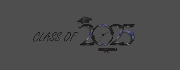 Illustration showcasing the Class of 2025, featuring elegant design elements symbolizing graduation