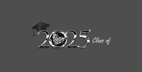 Illustration showcasing the Class of 2025, featuring elegant design elements symbolizing graduation