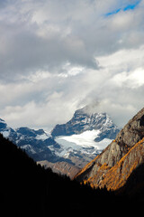 Fototapeta premium Landscape of Siguniang mountain or Four girls mountains with ,located in the Aba Tibetan and Qing Autonomous Prefecture in western Sichuan of China.