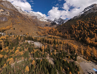 Landscape of Siguniang mountain or Four girls mountains with ,located in the Aba Tibetan and Qing Autonomous Prefecture in western Sichuan of China.