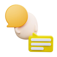 chat 3d Render Icons