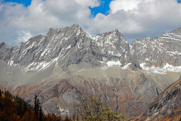 Landscape of Siguniang mountain or Four girls mountains with ,located in the Aba Tibetan and Qing Autonomous Prefecture in western Sichuan of China.