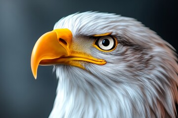 Detailed eagle tattoo in realistic style generated by AI, with intricate feather shading and sharp beak detail