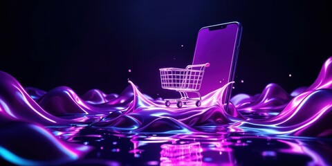 Neon Commerce: A Surreal Fusion of Technology and Retail