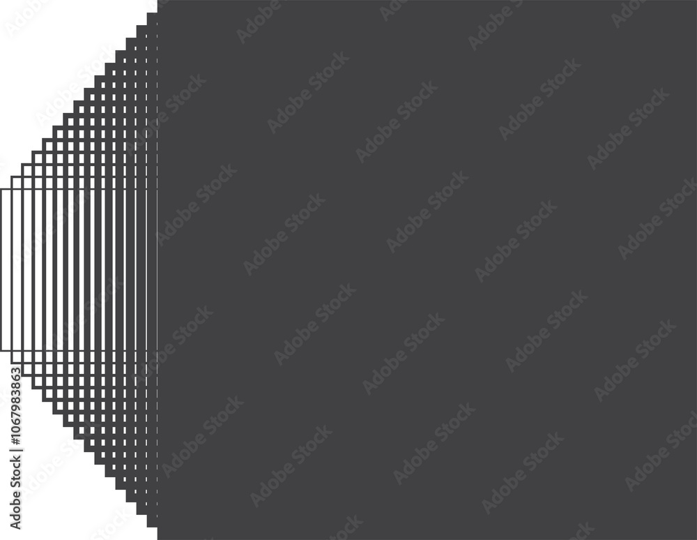 Poster square black gradient frame with blended line effect. geometric shape