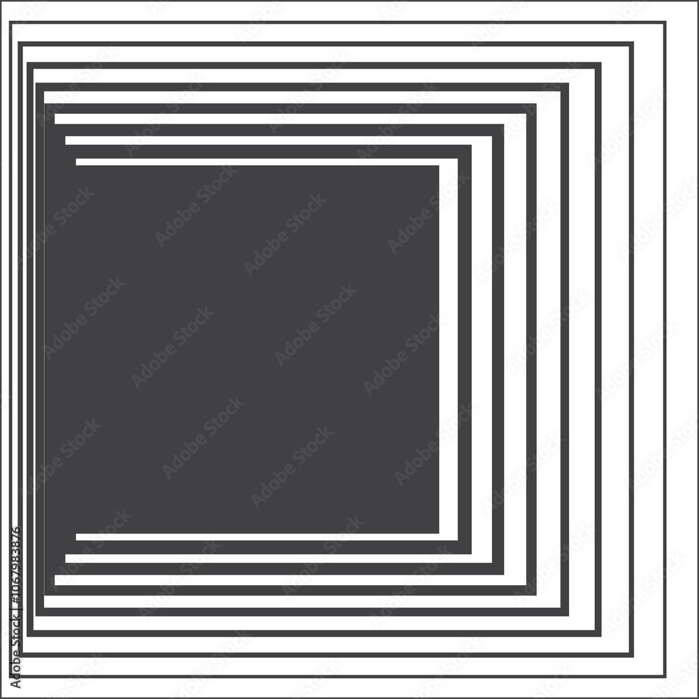 Poster square black gradient frame with blended line effect. geometric shape