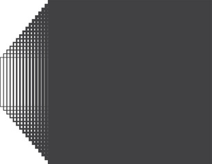 Square black gradient frame with blended line effect. Geometric shape