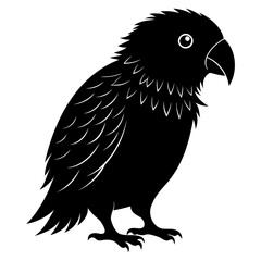 Kakapo black silhouette Vector illustration isolated on a transparent background