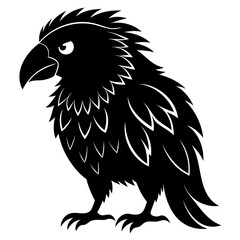 Kakapo black silhouette Vector illustration isolated on a transparent background
