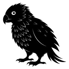 Kakapo black silhouette Vector illustration isolated on a transparent background