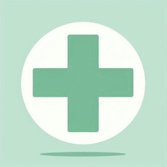 Obraz premium a plus sign, a heal icon in green