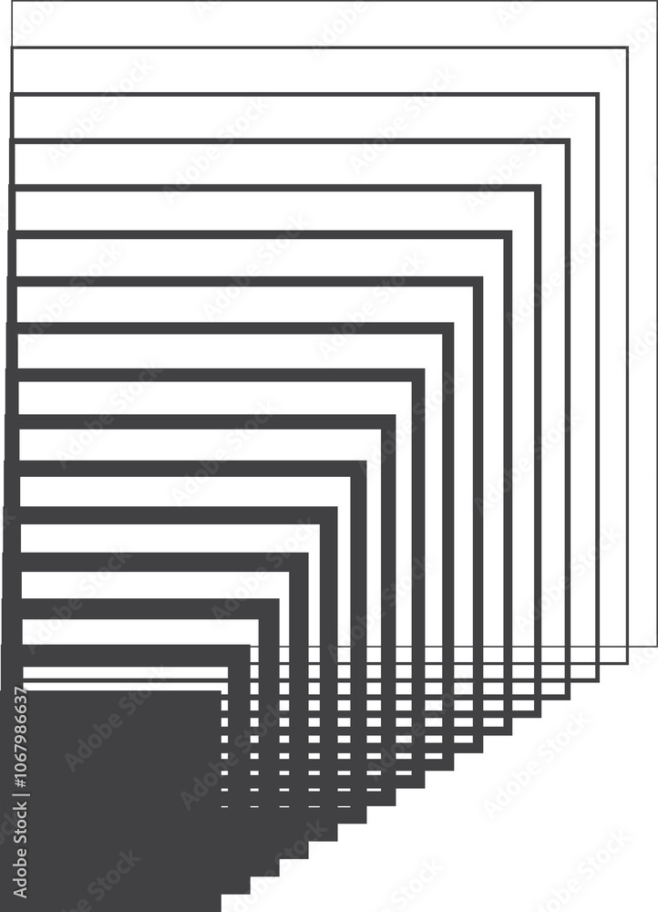 Poster square black gradient frame with blended line effect. geometric shape