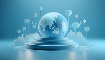 Obraz premium Bringing together the ASEAN Economic Community with a focus on digital transformation and interconnectivity.