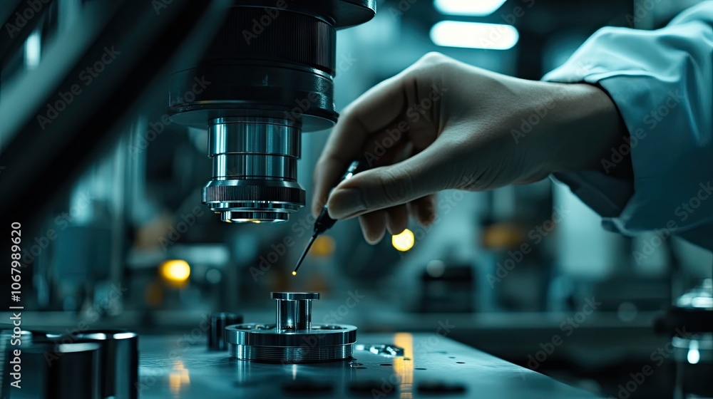 Poster precision microscope in a laboratory environment