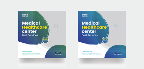 Healthcare service banner flyer social media post design hospital clinic business banner medical healthcare service template template