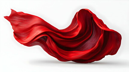Red Fabric Flowing Abstract 3D Illustration