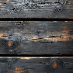 Black wooden board with burn marks and holes