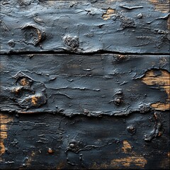 Black wooden board with burn marks and holes