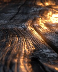 Black wooden board with burn marks and holes