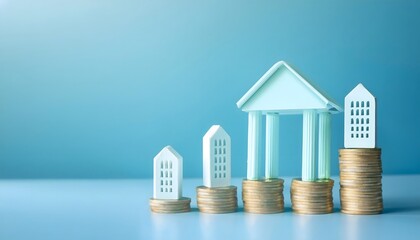 Integrate the ASEAN Economic Community with a financial theme featuring bank-building digital coins.
