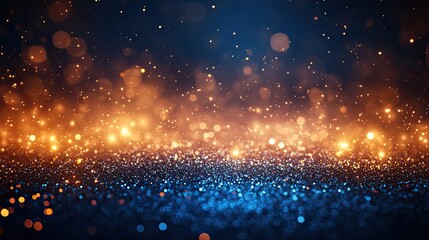 Glittering gold and blue lights create a vibrant festive background, perfect for holiday parties, birthdays, and celebratory event invitations.