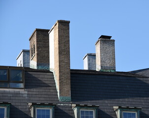 Close up chimney on the roof