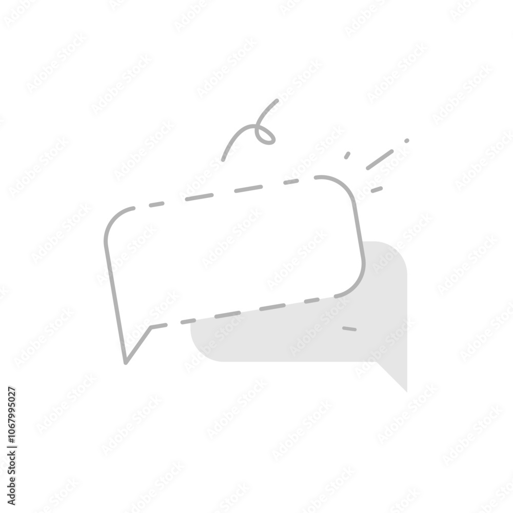Poster illustration of empty chat bubble, no messages, empty inbox, or no chat conversations. minimalistic 