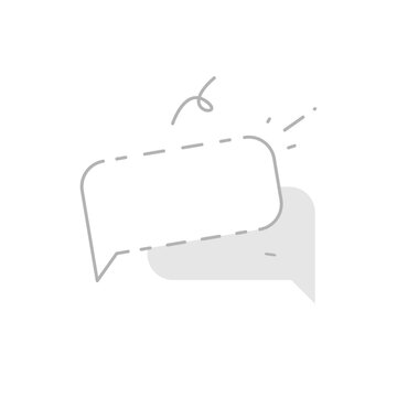 illustration of empty chat bubble, no messages, empty inbox, or no chat conversations. Minimalistic design for apps, websites, and ui to visually convey a lack of messages or unfilled chat inbox