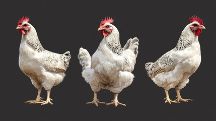 Fototapeta premium white chicken and its unique features in art and illustration