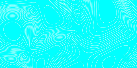 Topographic pattern white and cyan contours vector geographic mountain relief texture background, topography line map vintage outdoors style cartography luxury wavy pattern and geographic map design.