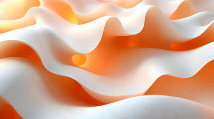 Obraz premium Abstract 3D Orange and White Waves