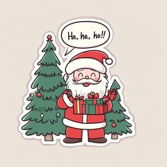 santa claus with christmas tree