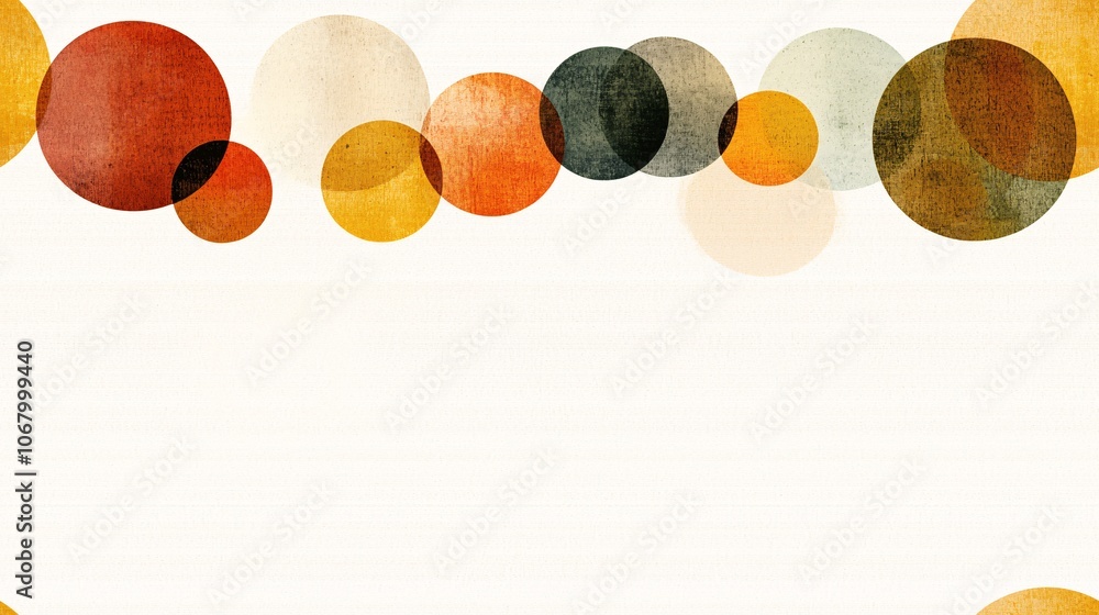 Poster abstract circular pattern with overlapping shapes