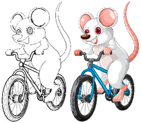 Mouse Riding a Bicycle Illustration