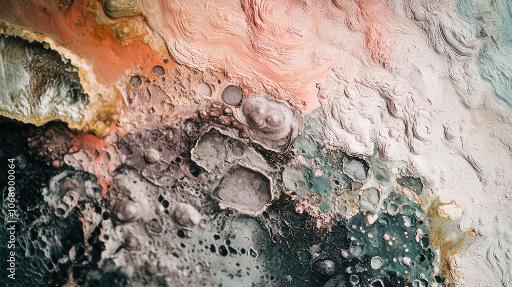 Poster abstract colorful surface with organic patterns and textures