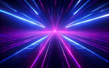 A bright purple and blue light with a pink center