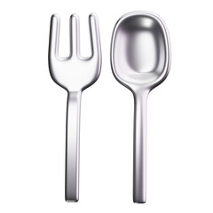 Spoon and Fork 3d Render Icons
