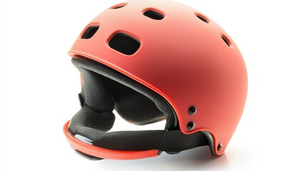Fototapeta premium A professional skateboarding helmet with safety padding, isolated on a white background