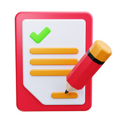 Checklist 3d Render Icons