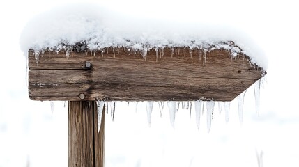 Frozen Wooden Signpost