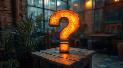 Online quiz game with a question mark icon, representing educational knowledge and test exams.