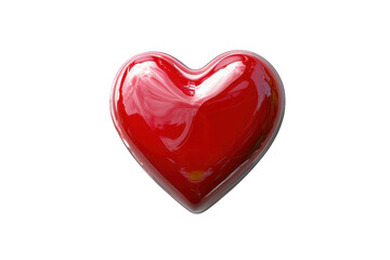 A Shiny, Red Heart Shaped Object in 3D Rendering with a Transparent Surface,  A Reflection of Light off Glass  and Plastic